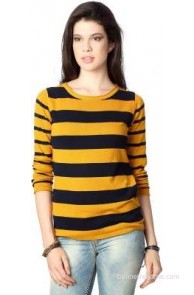 People Casual Full Sleeve Striped Women's Top